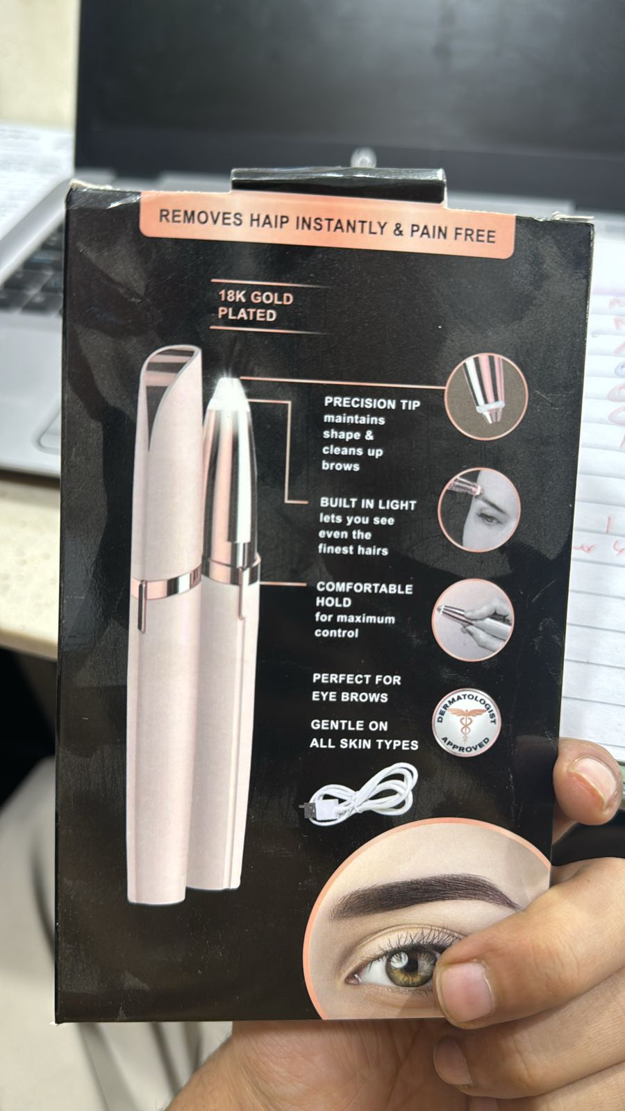 Rechargeable and Painless Facial Hair Removal Machine for Women